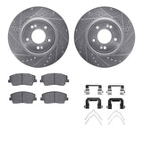R1 Concepts 18-23 Genesis G70 Front Drilled & Slotted Silver Brake Rotor Set w/Optimum OE Pads and Hardware by R1 Concepts RNC-WGUH1-21049