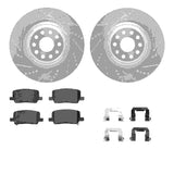 R1 Concepts 17-21 Tesla X Rear Drilled & Slotted Silver Brake Rotor Set w/Optimum OE Pads and Hardware by R1 Concepts RNC-WGUH1-26022