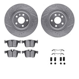 R1 Concepts 16-21 Volvo S90 Rear Drilled & Slotted Silver Brake Rotor Set w/Optimum OE Pads and Hardware by R1 Concepts RNC-WGUH1-27054