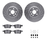 R1 Concepts 16-17 Volvo XC60 Front Drilled & Slotted Silver Brake Rotor Set w/Optimum OE Pads and Hardware