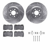 R1 Concepts 04-07 Volvo V70 Front Drilled & Slotted Silver Brake Rotor Set w/Optimum OE Pads and Hardware by R1 Concepts RNC-WGUH1-27204