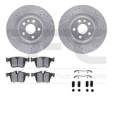 R1 Concepts 16-20 Volvo V90 Rear Drilled & Slotted Silver Brake Rotor Set w/Optimum OE Pads and Hardware by R1 Concepts RNC-WGUH1-27293