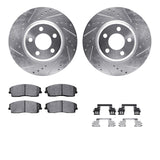 R1 Concepts 05-23 Chrysler 300 Front Drilled & Slotted Silver Brake Rotor Set w/Optimum OE Pads and Hardware by R1 Concepts RNC-WGUH1-39005