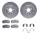 R1 Concepts 13-16 Chrysler 200 Front Drilled & Slotted Silver Brake Rotor Set w/Optimum OE Pads and Hardware