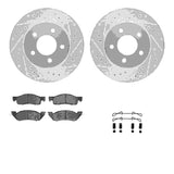 R1 Concepts 87-90 Dodge Dakota Front Drilled & Slotted Silver Brake Rotor Set w/Optimum OE Pads and Hardware by R1 Concepts RNC-WGUH1-40034