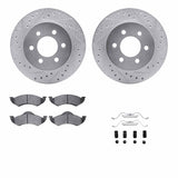 R1 Concepts 00-02 Dodge Durango Front Drilled & Slotted Silver Brake Rotor Set w/Optimum OE Pads and Hardware by R1 Concepts RNC-WGUH1-40077