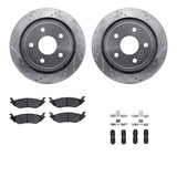 R1 Concepts 02-24 Chrysler Aspen Rear Drilled & Slotted Silver Brake Rotor Set w/Optimum OE Pads and Hardware by R1 Concepts RNC-WGUH1-40083