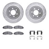 R1 Concepts 03-04 Dodge Dakota Front Drilled & Slotted Silver Brake Rotor Set w/Optimum OE Pads and Hardware by R1 Concepts RNC-WGUH1-40086
