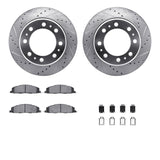 R1 Concepts 09-18 Dodge Ram 4000 Rear Drilled & Slotted Silver Brake Rotor Set w/Optimum OE Pads and Hardware by R1 Concepts RNC-WGUH1-40516