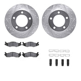 R1 Concepts 82-86 Jeep CJ7 Front Drilled & Slotted Silver Brake Rotor Set w/Optimum OE Pads and Hardware by R1 Concepts RNC-WGUH1-42012