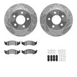 R1 Concepts 90-99 Jeep Comanche Front Drilled & Slotted Silver Brake Rotor Set w/Optimum OE Pads and Hardware by R1 Concepts RNC-WGUH1-42015