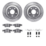 R1 Concepts 11-25 Dodge Durango Rear Drilled & Slotted Silver Brake Rotor Set w/Optimum OE Pads and Hardware by R1 Concepts RNC-WGUH1-42038