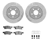 R1 Concepts 11-22 Dodge Durango Front Drilled & Slotted Silver Brake Rotor Set w/Optimum OE Pads and Hardware by R1 Concepts RNC-WGUH1-42050