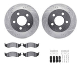 R1 Concepts 99-06 Jeep Wrangler Front Drilled & Slotted Silver Brake Rotor Set w/Optimum OE Pads and Hardware by R1 Concepts RNC-WGUH1-42060