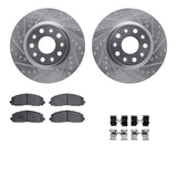 R1 Concepts 18-24 Jeep Wrangler Front Drilled & Slotted Silver Brake Rotor Set w/Optimum OE Pads and Hardware by R1 Concepts RNC-WGUH1-42062