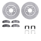 R1 Concepts 06-16 Buick Lucerne Front Drilled & Slotted Silver Brake Rotor Set w/Optimum OE Pads and Hardware by R1 Concepts RNC-WGUH1-45003