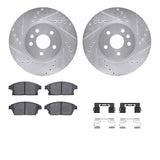R1 Concepts 13-17 Buick Encore Front Drilled & Slotted Silver Brake Rotor Set w/Optimum OE Pads and Hardware by R1 Concepts RNC-WGUH1-45027