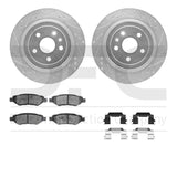 R1 Concepts 08-14 Cadillac CTS Rear Drilled & Slotted Silver Brake Rotor Set w/Optimum OE Pads and Hardware by R1 Concepts RNC-WGUH1-46020