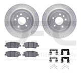 R1 Concepts 13-19 Cadillac ATS Rear Drilled & Slotted Silver Brake Rotor Set w/Optimum OE Pads and Hardware by R1 Concepts RNC-WGUH1-46025
