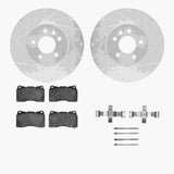 R1 Concepts 13-19 Cadillac ATS Front Drilled & Slotted Silver Brake Rotor Set w/Optimum OE Pads and Hardware by R1 Concepts RNC-WGUH1-46029