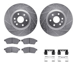 R1 Concepts 10-16 Cadillac SRX Front Drilled & Slotted Silver Brake Rotor Set w/Optimum OE Pads and Hardware by R1 Concepts RNC-WGUH1-46059