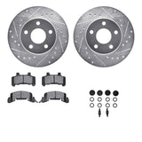 R1 Concepts 85-89 Buick Skyhawk Front Drilled & Slotted Silver Brake Rotor Set w/Optimum OE Pads and Hardware by R1 Concepts RNC-WGUH1-47064