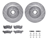 R1 Concepts 78-90 Buick LeSabre Front Drilled & Slotted Silver Brake Rotor Set w/Optimum OE Pads and Hardware by R1 Concepts RNC-WGUH1-47119