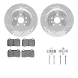R1 Concepts 09-24 Cadillac CTS Rear Drilled & Slotted Silver Brake Rotor Set w/Optimum OE Pads and Hardware by R1 Concepts RNC-WGUH1-47217