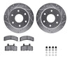 R1 Concepts 88-91 Chevrolet K1500 Front Drill/Slot Silver Rotors w/Optimum Pads