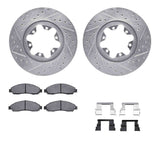 R1 Concepts 04-08 Chevrolet Colorado Front Drill/Slot Silver Rotors w/Optimum Pads