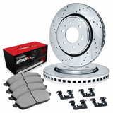 R1 Concepts 04-08 Chevrolet Colorado Front Drill/Slot Silver Rotors w/Optimum Pads