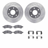 R1 Concepts 07-17 Buick Enclave Front Drilled & Slotted Silver Brake Rotor Set w/Optimum OE Pads and Hardware by R1 Concepts RNC-WGUH1-48061