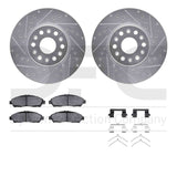 R1 Concepts 17-20 Buick Enclave Front Drilled & Slotted Silver Brake Rotor Set w/Optimum OE Pads and Hardware by R1 Concepts RNC-WGUH1-48073