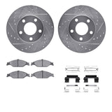 R1 Concepts 99-04 Ford Mustang Front Drilled & Slotted Silver Brake Rotor Set w/Optimum OE Pads and Hardware by R1 Concepts RNC-WGUH1-54011