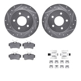 R1 Concepts 94-04 Ford Mustang Rear Drilled & Slotted Silver Brake Rotor Set w/Optimum OE Pads and Hardware by R1 Concepts RNC-WGUH1-54012
