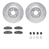 R1 Concepts 11-14 Ford Mustang Front Drilled & Slotted Silver Brake Rotor Set w/Optimum OE Pads and Hardware by R1 Concepts RNC-WGUH1-54068