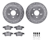 R1 Concepts 12-18 Ford Focus Rear Drilled & Slotted Silver Brake Rotor Set w/Optimum OE Pads and Hardware by R1 Concepts RNC-WGUH1-54069