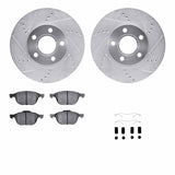 R1 Concepts 12-18 Ford Focus Front Drilled & Slotted Silver Brake Rotor Set w/Optimum OE Pads and Hardware by R1 Concepts RNC-WGUH1-54071