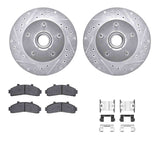 R1 Concepts 95-97 Ford Ranger Front Drilled & Slotted Silver Brake Rotor Set w/Optimum OE Pads and Hardware by R1 Concepts RNC-WGUH1-54101