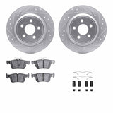 R1 Concepts 15-24 Ford Edge Rear Drilled & Slotted Silver Brake Rotor Set w/Optimum OE Pads and Hardware by R1 Concepts RNC-WGUH1-55009