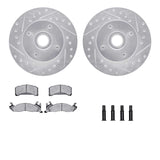 R1 Concepts 82-93 Ford Mustang Front Drilled & Slotted Silver Brake Rotor Set w/Optimum OE Pads and Hardware by R1 Concepts RNC-WGUH1-55060