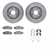 R1 Concepts 14-16 Acura MDX Front Drilled & Slotted Silver Brake Rotor Set w/Optimum OE Pads and Hardware by R1 Concepts RNC-WGUH1-58032