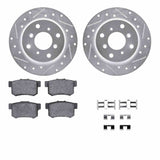 R1 Concepts 92-96 Honda Prelude Rear Drilled & Slotted Silver Brake Rotor Set w/Optimum OE Pads and Hardware by R1 Concepts RNC-WGUH1-59007