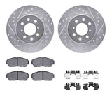 R1 Concepts 93-01 Acura Integra Front Drilled & Slotted Silver Brake Rotor Set w/Optimum OE Pads and Hardware
