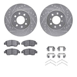 R1 Concepts 03-08 Honda Fit Front Drilled & Slotted Silver Brake Rotor Set w/Optimum OE Pads and Hardware by R1 Concepts RNC-WGUH1-59015