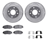 R1 Concepts 98-02 Honda Accord Front Drilled & Slotted Silver Brake Rotor Set w/Optimum OE Pads and Hardware by R1 Concepts RNC-WGUH1-59027