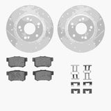 R1 Concepts 00-09 Honda S2000 Rear Drilled & Slotted Silver Brake Rotor Set w/Optimum OE Pads and Hardware by R1 Concepts RNC-WGUH1-59034