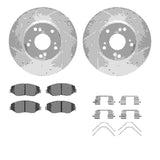 R1 Concepts 03-17 Acura ILX Front Drilled & Slotted Silver Brake Rotor Set w/Optimum OE Pads and Hardware by R1 Concepts RNC-WGUH1-59047