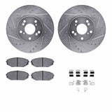 R1 Concepts 99-04 Acura MDX Front Drilled & Slotted Silver Brake Rotor Set w/Optimum OE Pads and Hardware by R1 Concepts RNC-WGUH1-59058