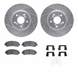 R1 Concepts 09-14 Acura TL Front Drilled & Slotted Silver Brake Rotor Set w/Optimum OE Pads and Hardware by R1 Concepts RNC-WGUH1-59084